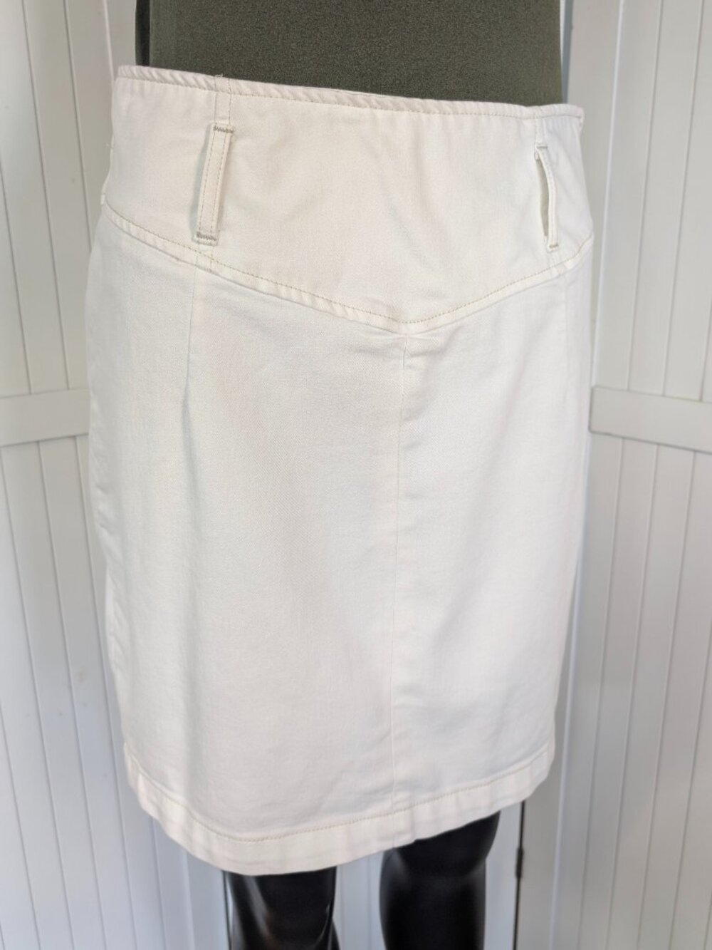 Free People White High Waist Stretch Pencil Mini Skirt Size 8